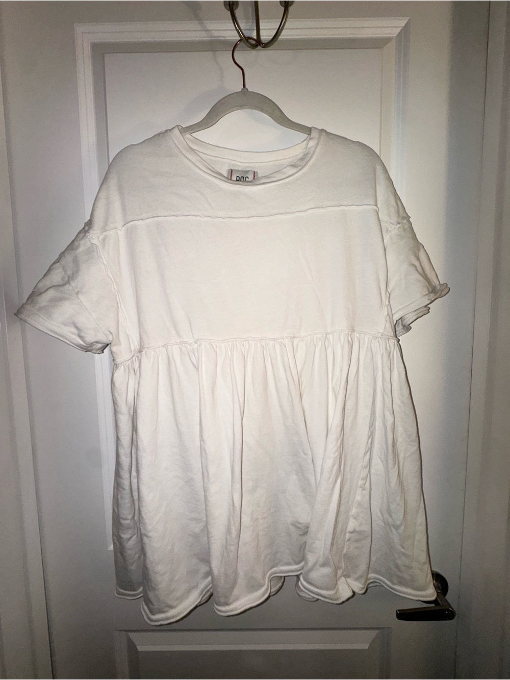 BDG Cream Babydoll Short Sleeve Tunic